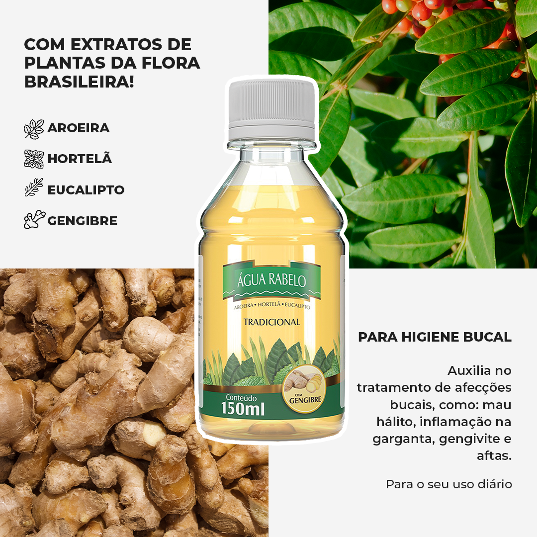 Água Rabelo Tradicional Gengibre 150ml