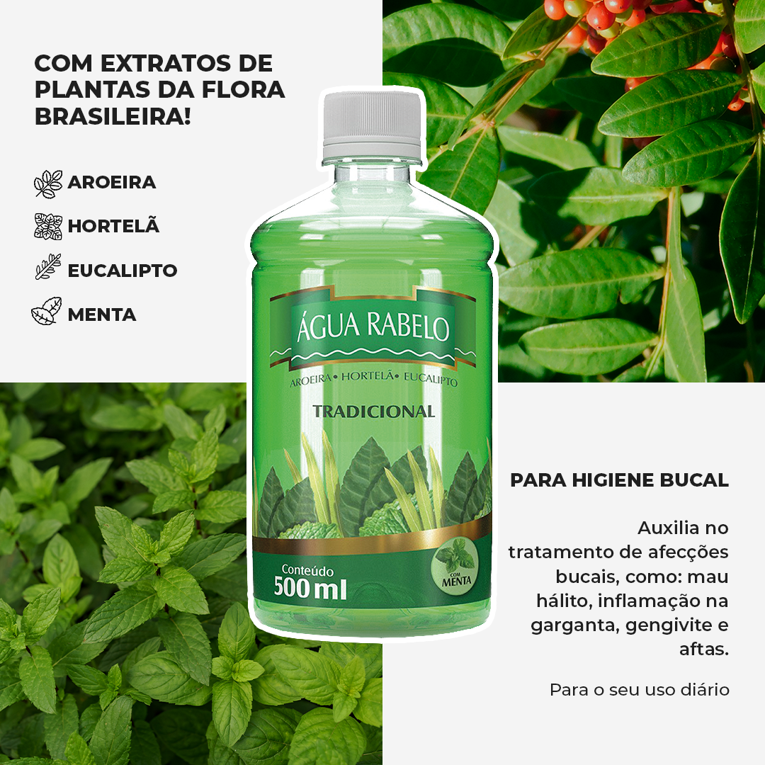 Água Rabelo Tradicional Menta 500ml