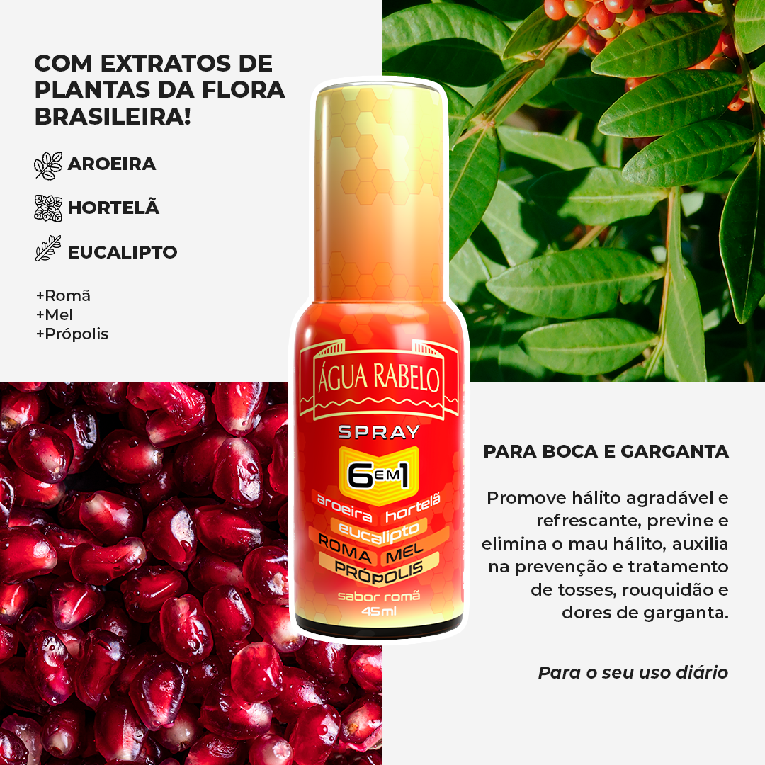 Spray Romã 6 em 1 Água Rabelo 45ml