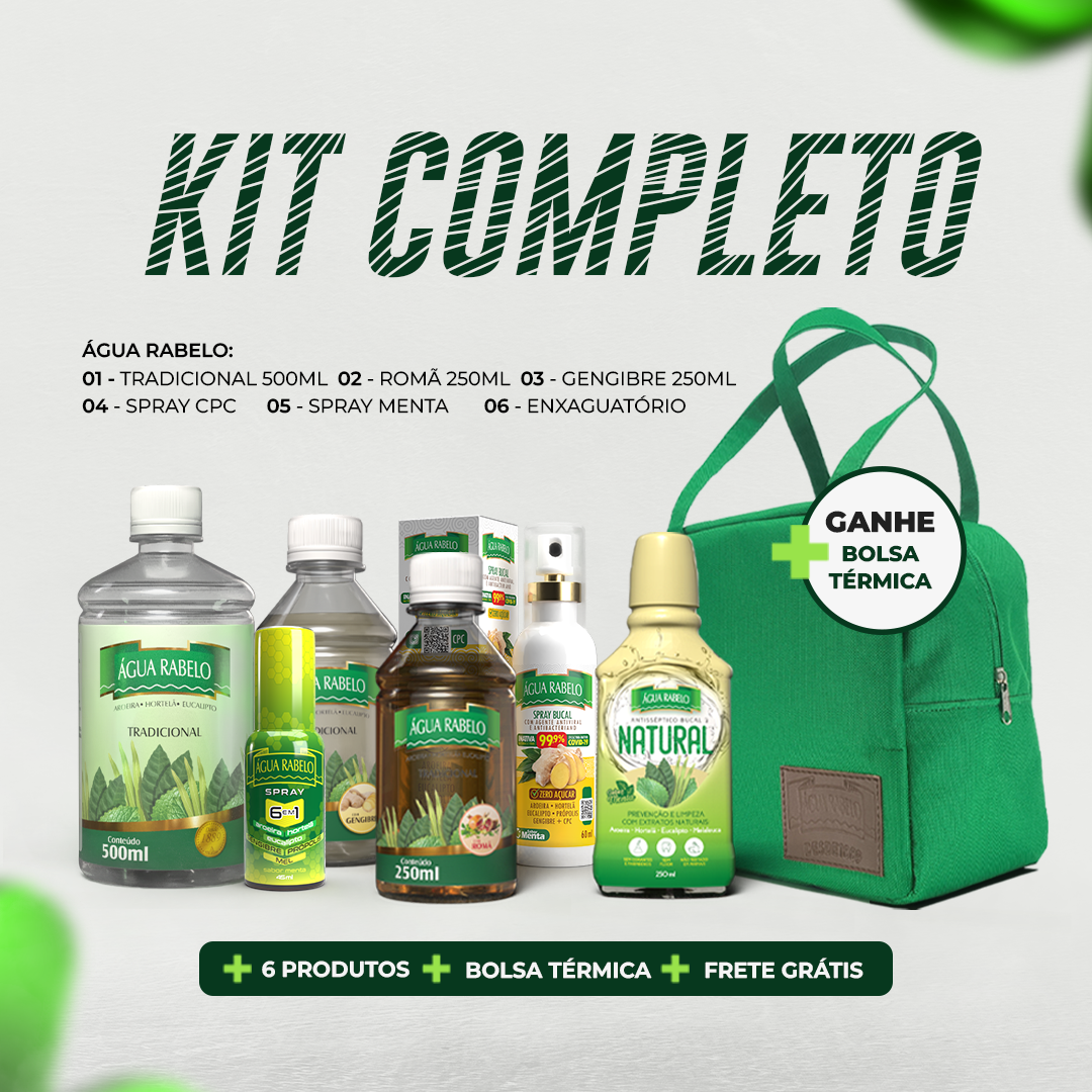 Kit completo com 6 produtos, bolsa térmica e frete grátis.