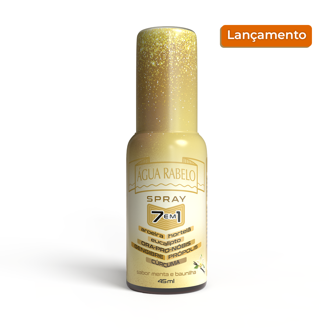 Spray  7 em 1 Água Rabelo sabor menta e baunilha 45ml