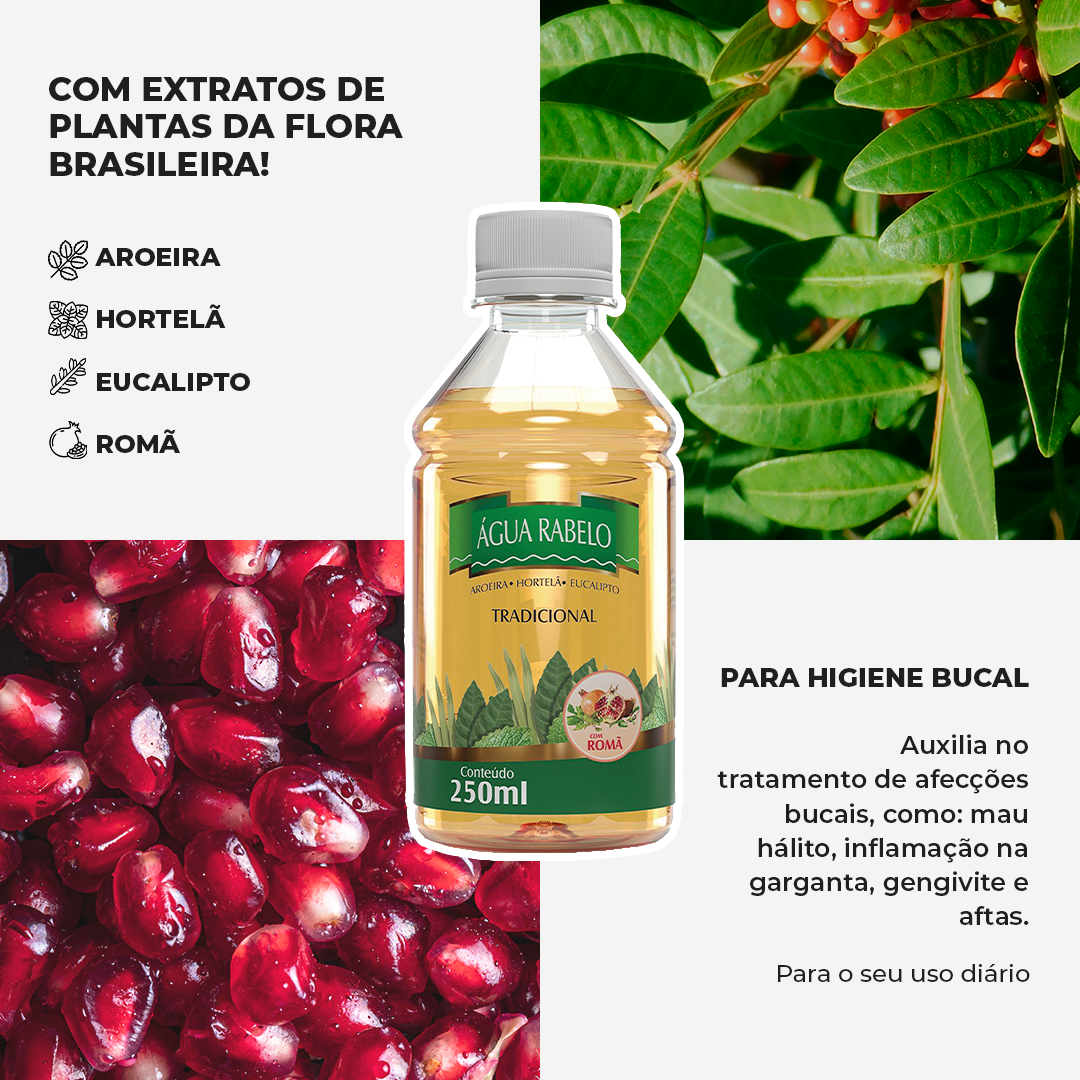 Água Rabelo Tradicional Romã 250ml