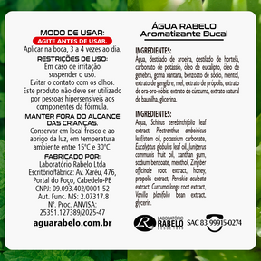Spray  7 em 1 Água Rabelo sabor menta e baunilha 45ml