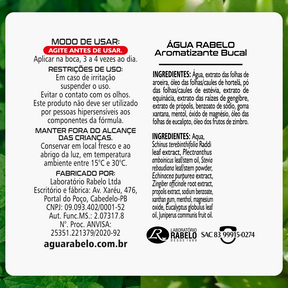 Spray Zero Açúcar 6 em 1 Água Rabelo 45ml Kit2x