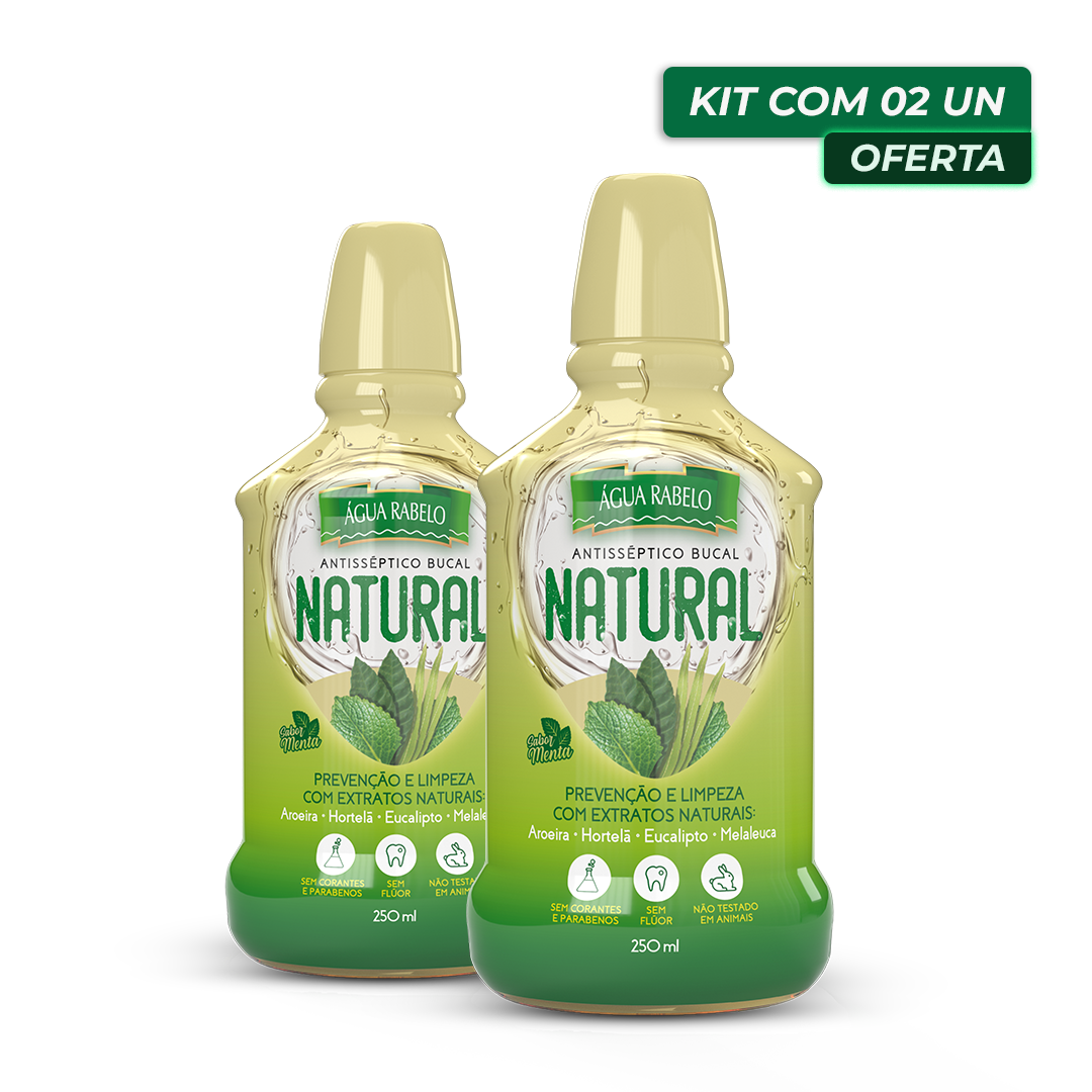 Antisséptico Natural Água Rabelo Menta 250ml Kit2x