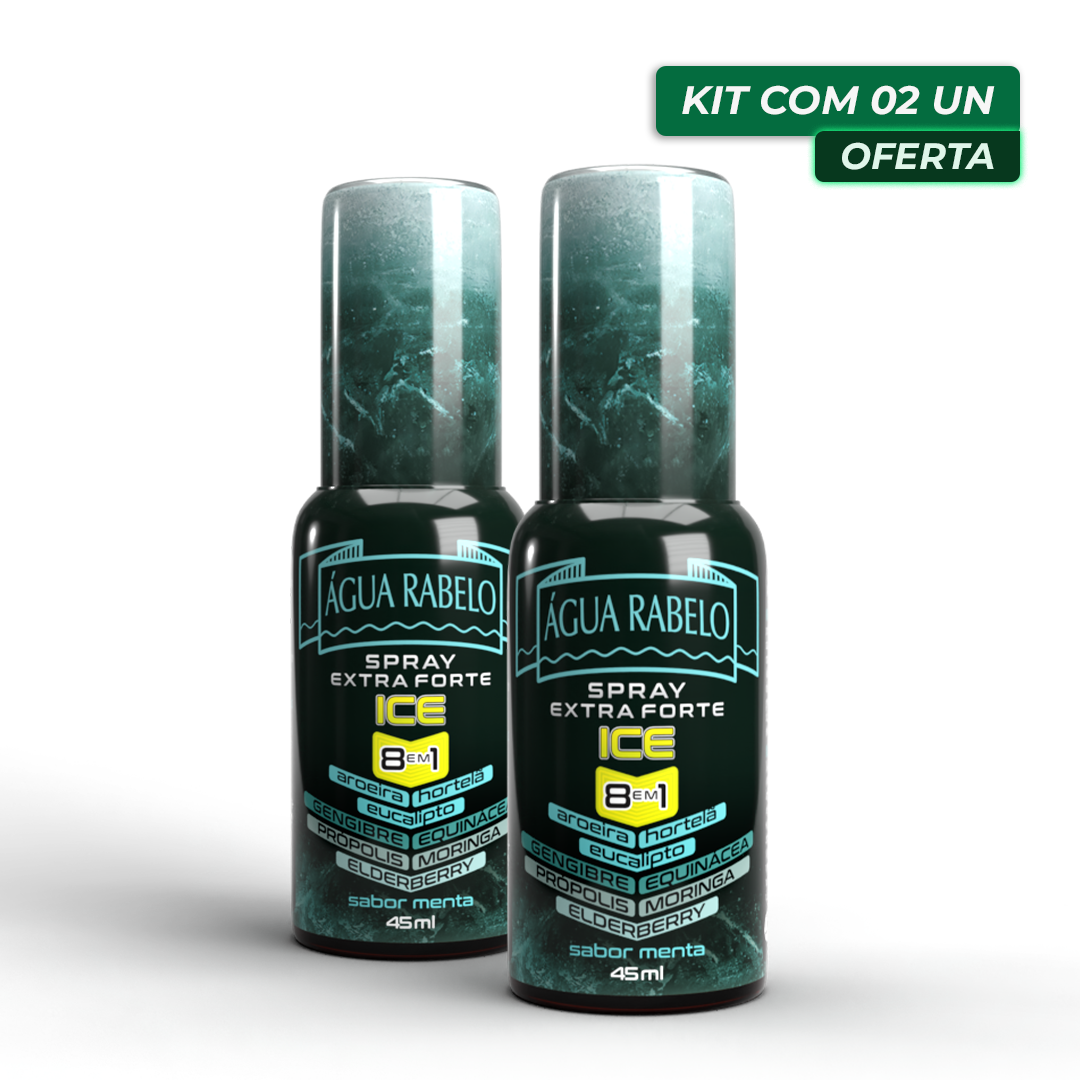 Água Rabelo Spray ICE 8 em 1 45 ml Kit2x