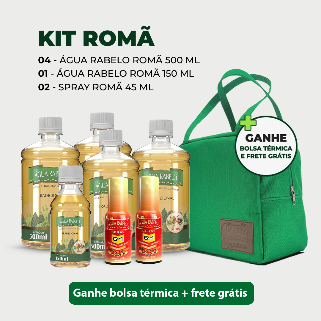 Kit Romã Água Rabelo: 7 Produtos + Bolsa Térmica + Frete Grátis